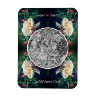 Create Your Own Photo Peach Rose And Buds Frame  Magnet