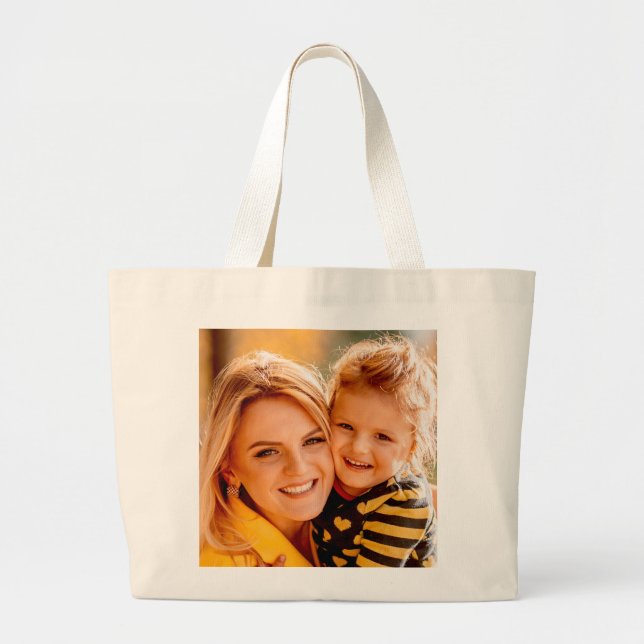 Create Your Own Photo Personalised Custom Large Tote Bag (Front)
