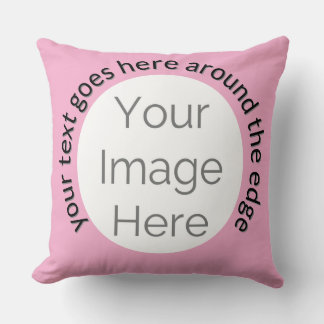 create your own photo pink Throw Pillow 