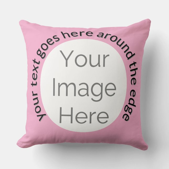 create your own photo pink Throw Pillow  (Front)