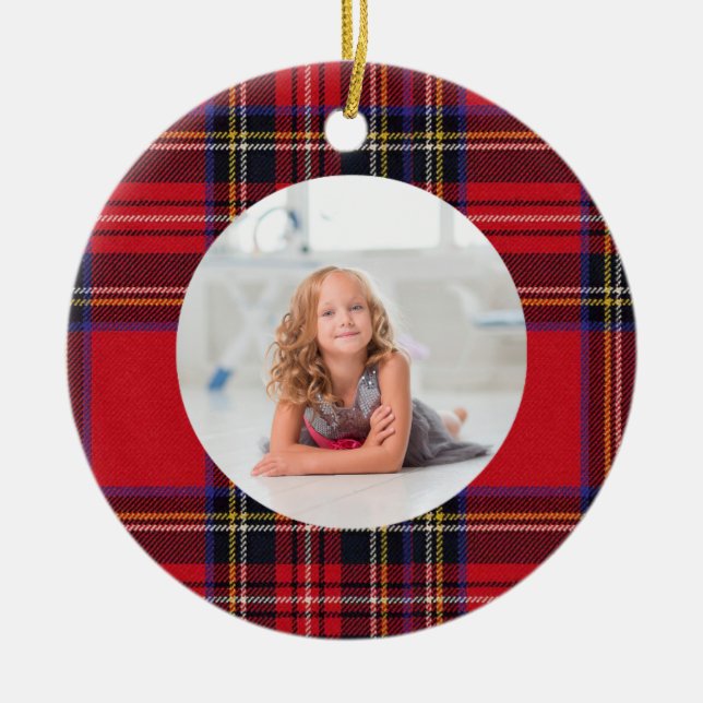 Create Your Own Photo  | Royal stewart Ceramic Tree Decoration (Front)