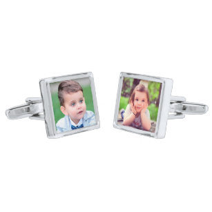 Create Your Own Photo Silver Finish Cufflinks
