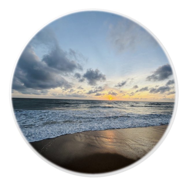 Create Your Own Photo Simple beach sunrise Ceramic Knob (Front)