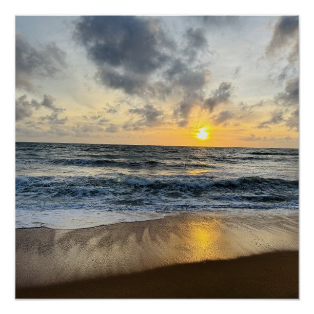 Create Your Own Photo Simple beach sunrise Poster (Front)