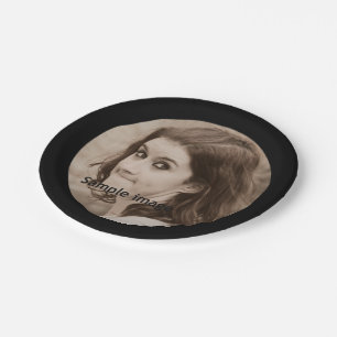 Create Your Own Photo Simple Modern Black Party Paper Plate