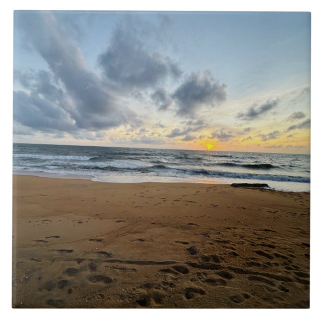 Create Your Own Photo Simple Modern sun rice Tile (Front)