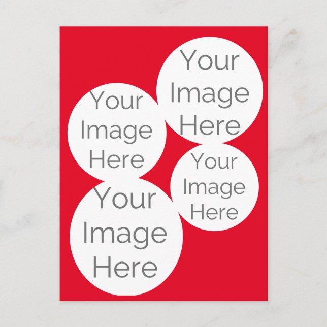 create your own photo simple template red postcard (Front)
