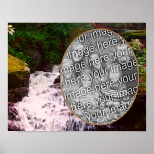 Create Your Own Photo Small Woodland Waterfall Poster