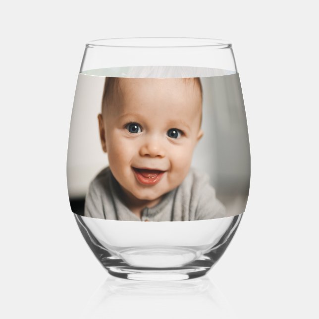 Create Your Own Photo Stemless Wine Glass (Front)