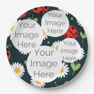 create your own photo text ladybug ladybird paper plate