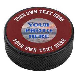 Create Your Own Photo Text Personalised Hockey Puc Puck
