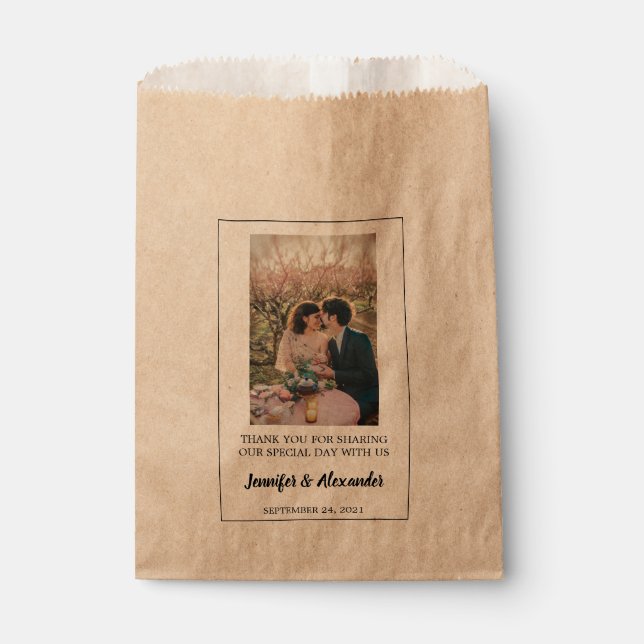 Create your own photo Thank You wedding  Favour Bags (Front)