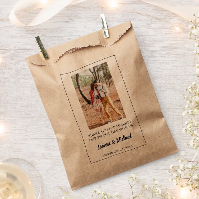 Create your own photo Thank You wedding treat Favour Bags (Clipped)