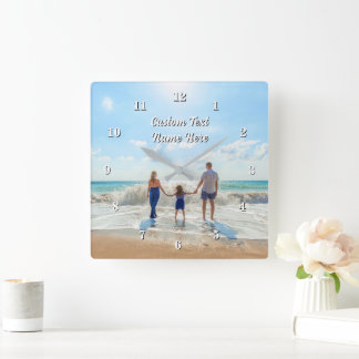 Create Your Own Photo Wall Clock Gift Custom Text