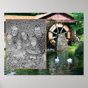 Create Your Own Photo Water Wheel Duck Pond Art Poster