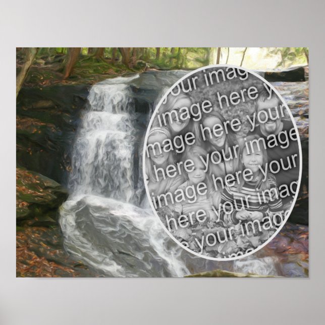 Create Your Own Photo Waterfall Oil Painting Poster (Front)