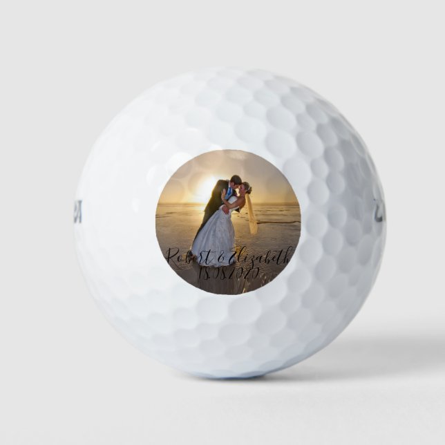 Create Your Own Photo Wedding Party Favour Golf Balls (Front)