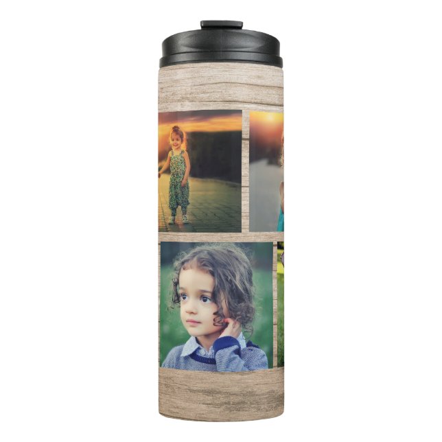 Create your own photos photo collage family thermal tumbler (Front)