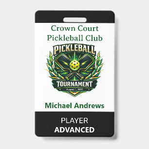 Create Your Own Pickleball Tournament Badge ID Badge