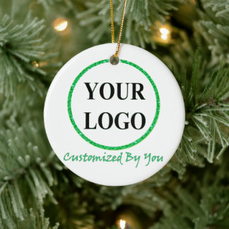 Create Your Own Picture ADD YOUR LOGO HERE Ceramic Tree Decoration