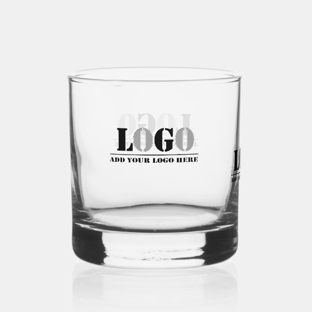 Create Your Own Picture Business Name Company Whiskey Glass (Front)