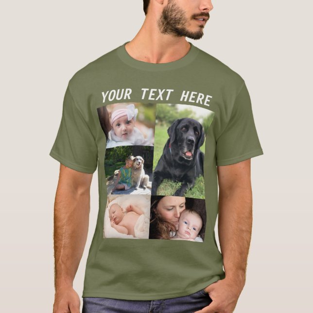 Create your own picture Collage Photo Family T-Shirt (Front)