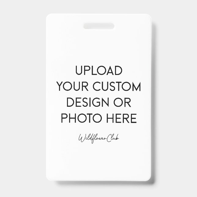 Create Your Own Picture Vertical PVC Plastic Badge ID Badge (Front)