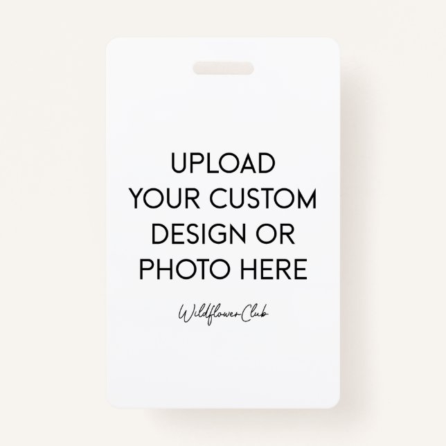 Create Your Own Picture Vertical PVC Plastic Badge ID Badge (Front)