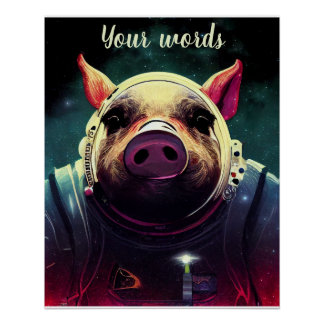 Create Your Own Pig in Space Astronaut Poster