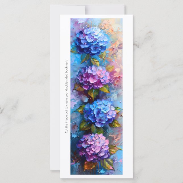 Create Your Own Pink Blue Hydrangeas Bookmark (Front)