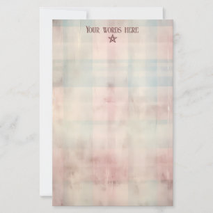 Create Your Own Pink Blue Plaid Grunge Stationery