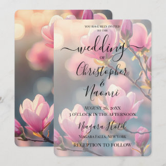 Create Your Own Pink Budding Flowers Invitation