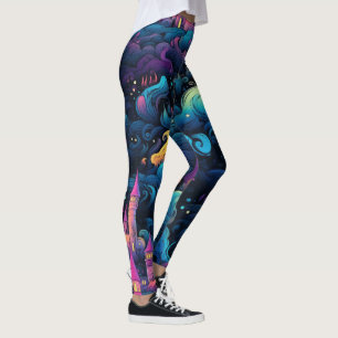 Create Your Own Pink Castle Fairy Kingdom Blue Leggings