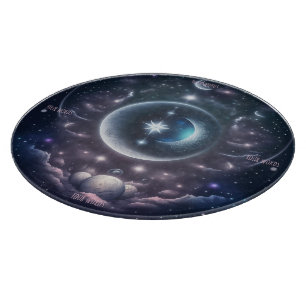 Create Your Own Pink Clouds & Silver Moon Altar Cutting Board