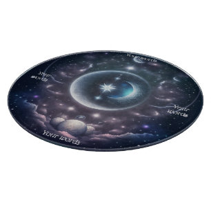 Create Your Own Pink Clouds & Silver Moon Cutting Board