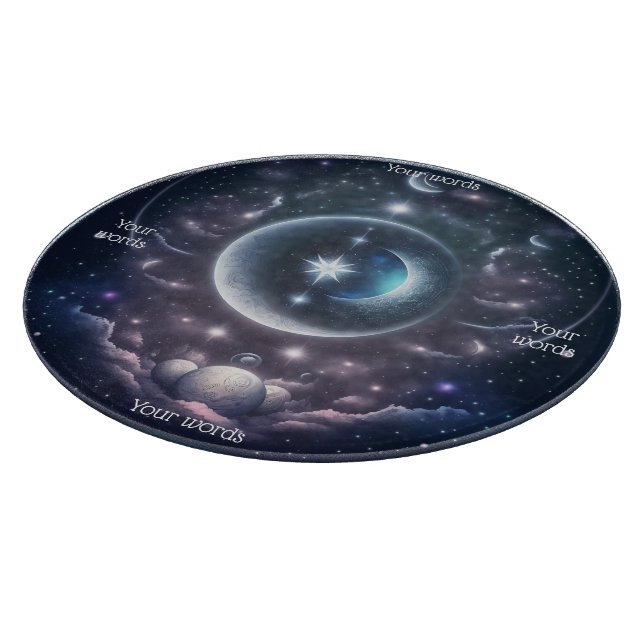 Create Your Own Pink Clouds & Silver Moon Cutting Board (Corner)