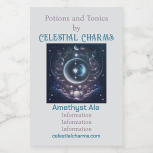 Create Your Own Pink Clouds & Silver Moon  Wine Label