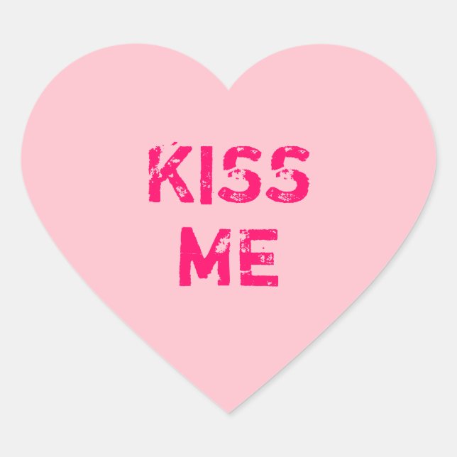 Create Your Own Pink Conversation Heart Heart Sticker (Front)