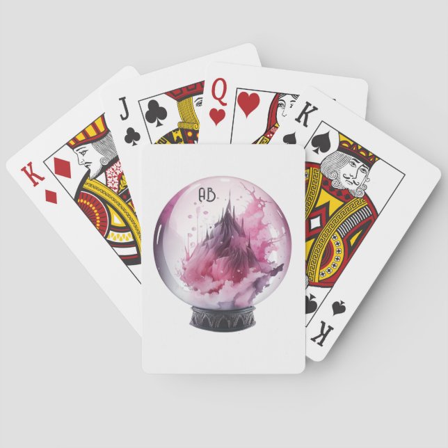 Create Your Own Pink Crystal Ball Playing Cards (Back)