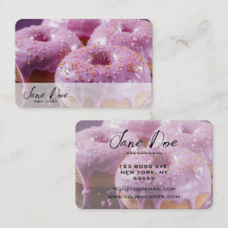 Create Your Own Pink Doughnuts Business Card