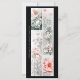 Create Your Own Pink Flower Collage Bookmark Card