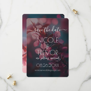 Create Your Own - Pink Flowers Blossoming Branch Save The Date