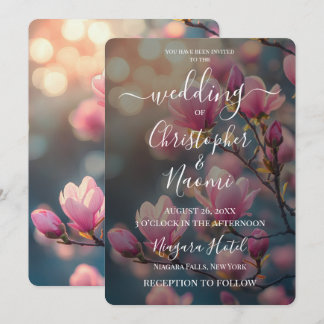 Create Your Own Pink Flowers & Lights Invitation