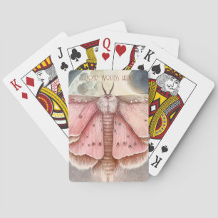 Create Your Own Pink Full Moon Moth Playing Cards