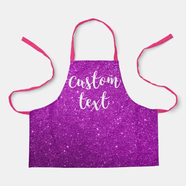 Create Your Own Pink Glitter Personalised Kids Apron (Front)