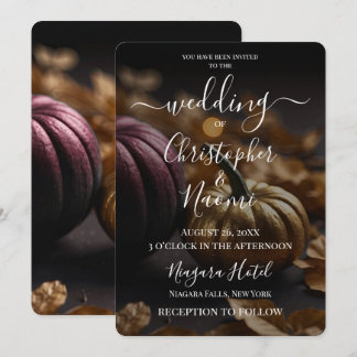 Create Your Own Pink & Gold Pumpkins Invitation