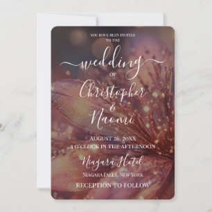 Create Your Own Pink Golden Sparkle Flower Invitation