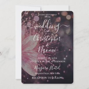 Create Your Own Pink Grey Sparkle Flower Invitation
