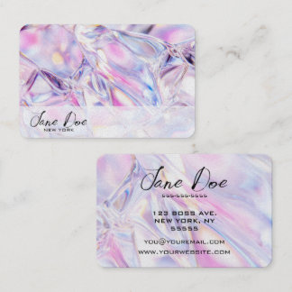 Create Your Own Pink Iridescent  Business Card