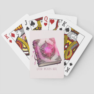 Create Your Own Pink Pentacle Grimoire Playing Cards